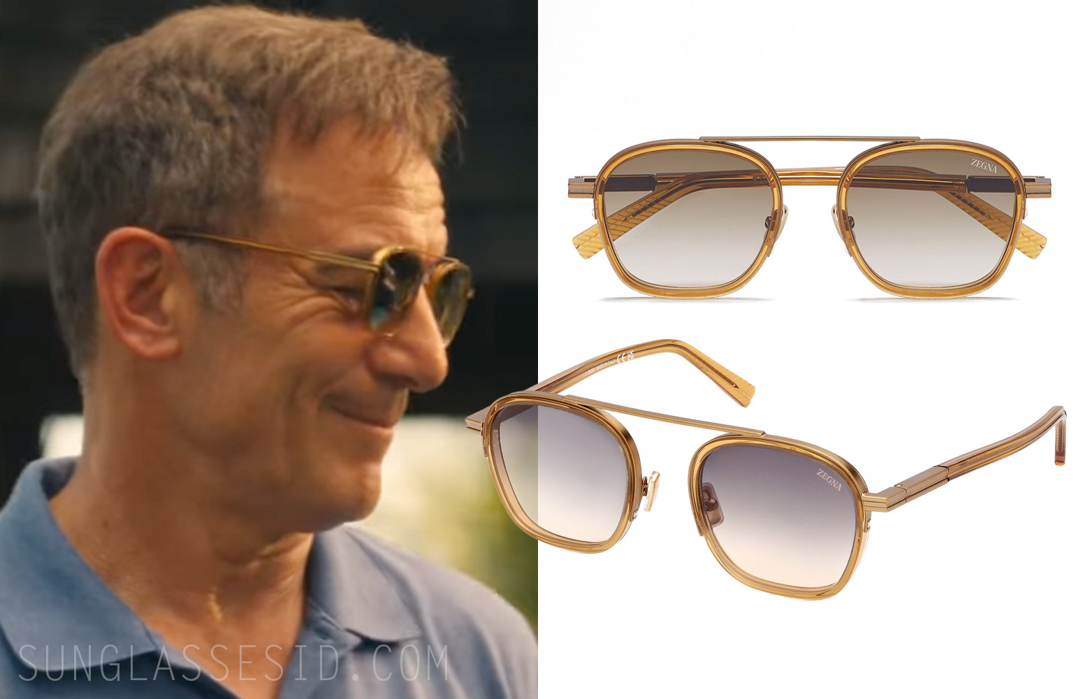 Ermenegildo Zegna sunglasses worn by Jason Isaacs in The White Lotus, Season 3