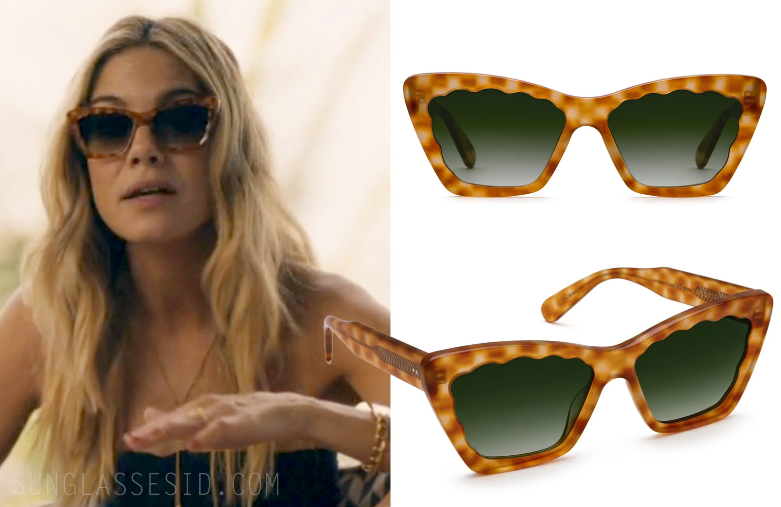 Michelle Monaghan wears a pair of cat-eye sunglasses in The White Lotus