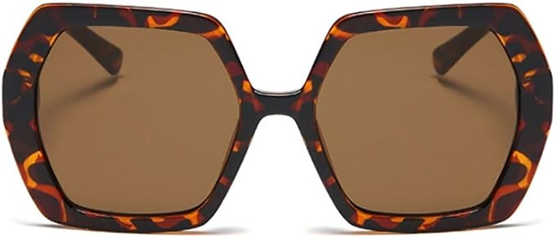 Freckles Mark Thick Hexagonal Retro Sunglasses for Women Trendy 60s Vintage Sun Glasses Oversized Classic Shades