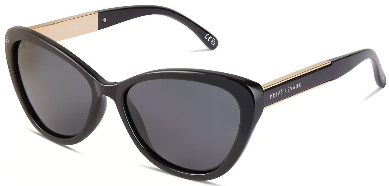 Privé Riveaux Hepburn black gold frame sunglases