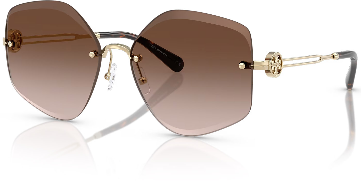 Tory Burch TY6111, Shiny Light Gold, Brown Gradient