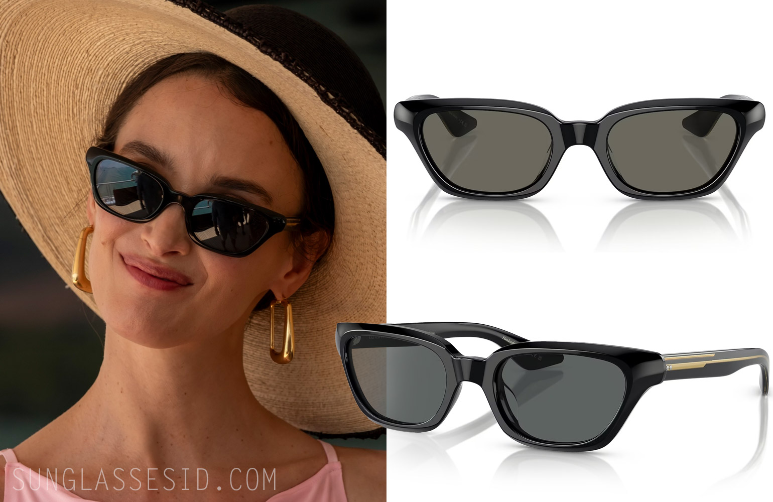 Cat eye black sunglasses worn by Charlotte Le Bon as Chloe