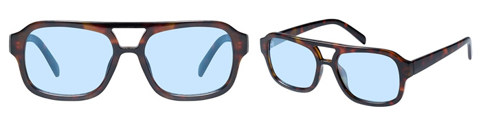 mosanana small tortoise aviator with blue lenses