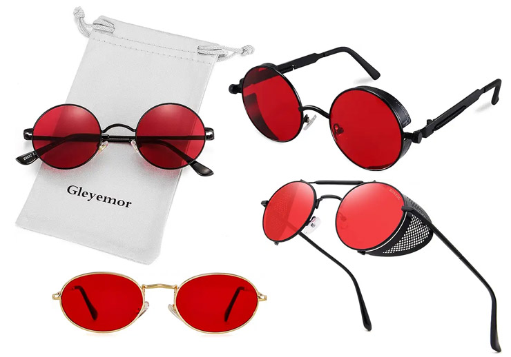 red lens sunglasses