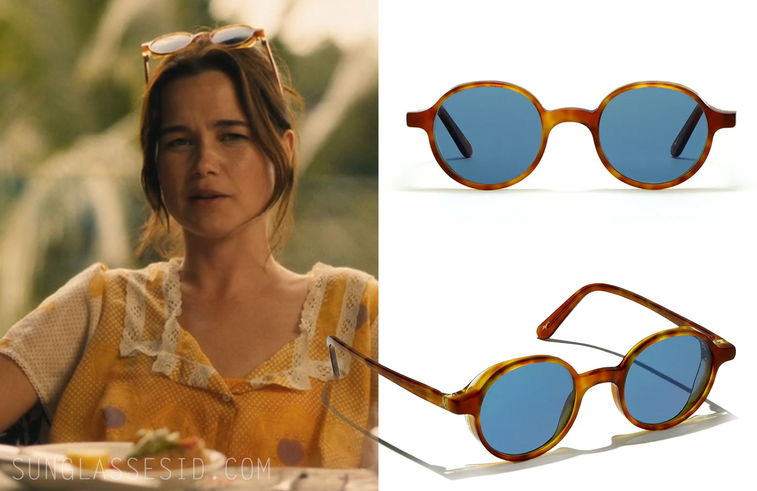 sunglasses worn by Sarah Catherine Hook as Piper at the breakfast table in The White Lotus