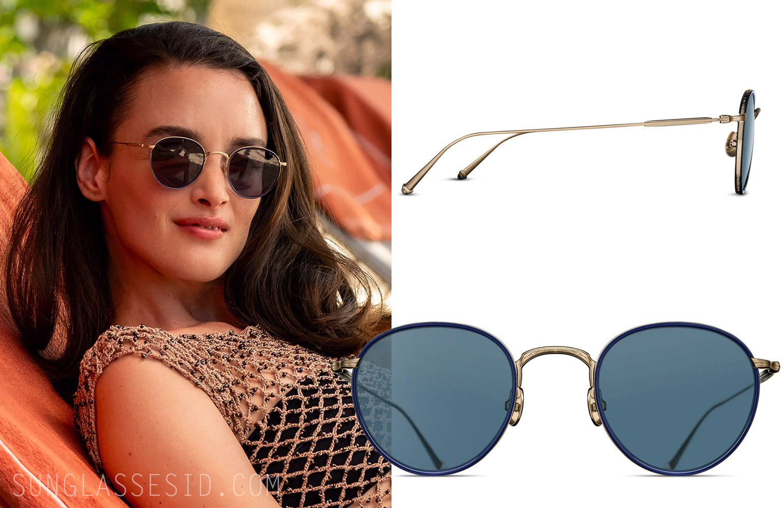 Round sunglasses worn by Charlotte Le Bon as Chloe