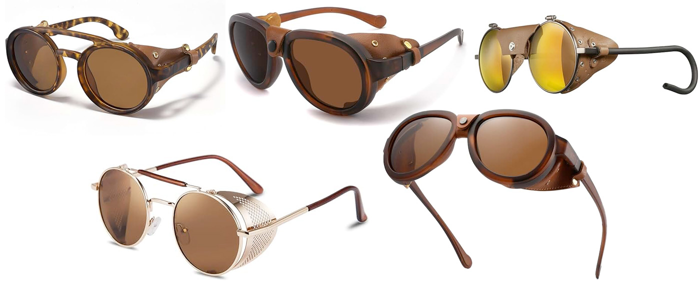 brown side shield sunglasses