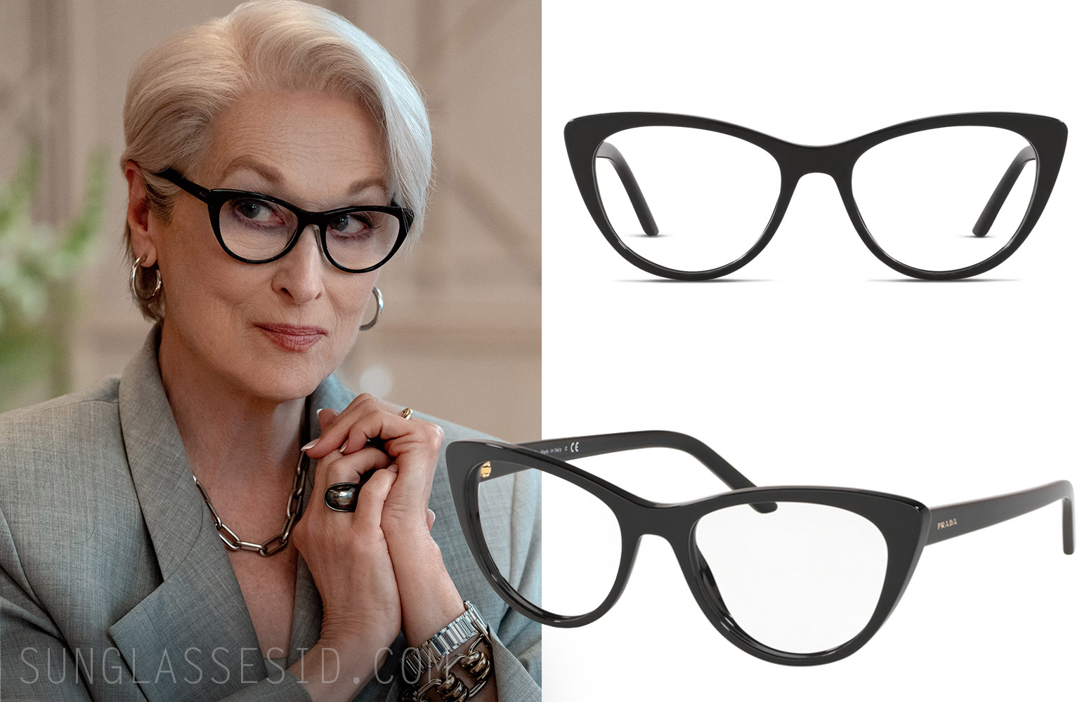 Meryl Streep wears Prada PR 05XV eyeglasses in The Devil Wears Prada 2.