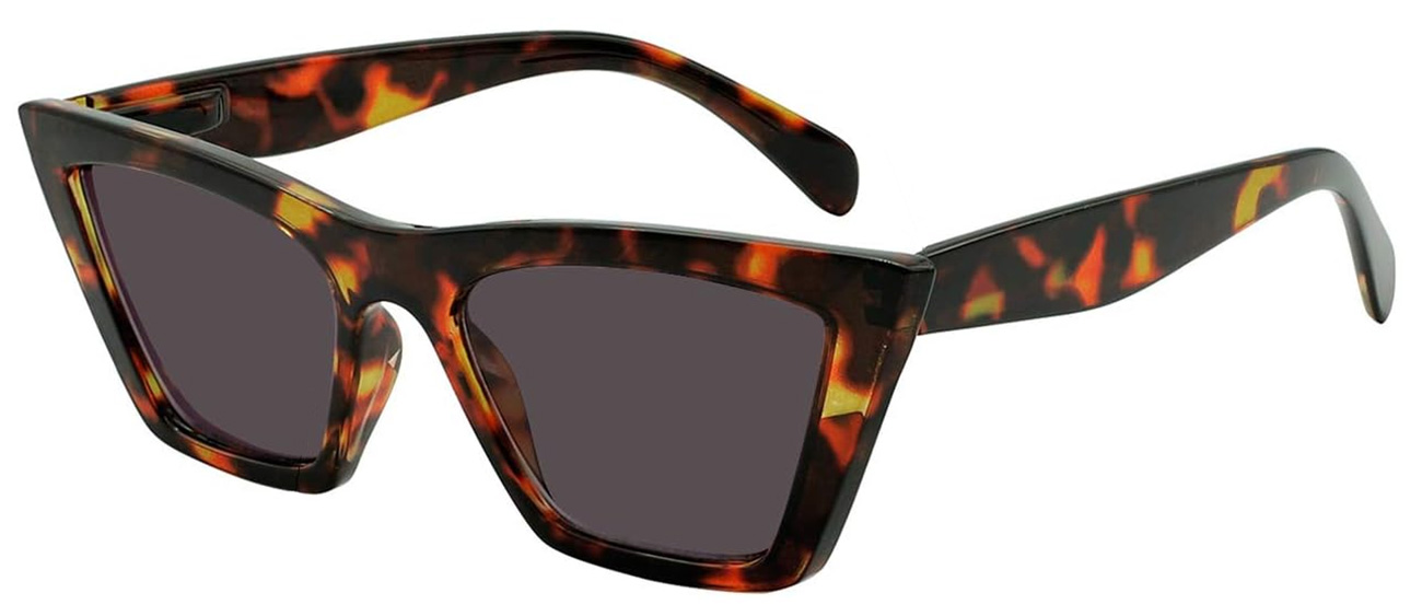 alatrapezoid sharp angle havana sunglasses