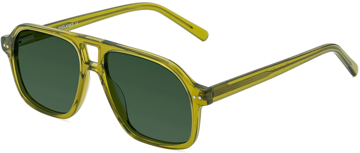 yesglasses andwood green dark lens