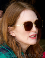 Julianne Moore wears Bottega Veneta Square Sunglasses in the 2024 movie The Room Next Door.