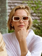 Leslie Bibb as Kate wears Matsuda M3124 sunglasses in The White Lotus Season 3.
