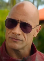 Dwayne Johnson wears Ray-Ban RB3625 New Aviator sunglasses in Red One