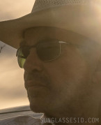 Billy Bob Thornton wears Ray-Ban RB3671 Chromance sunglasses in the series Landman.