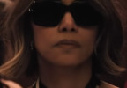 Halle Berry wears Persol PO0581 sunglasses in the movie Crime 101.