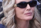 Michelle Pfeiffer wears Versace VE4361 sunglasses on the set of the series Margo's Got Money Troubles.