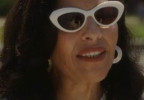 Sarita Choudhury wears white oval sunglasses in Episode 1 of Season 3 of And Just Like That.