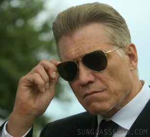 Holt McCallany wears American Optical Fletcher aviator sunglasses in Episode 4 of The Waterfront.