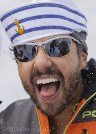 Jason Schwartzman wears Art-Craft Archer sunglasses in the HBO Max movie Mountainhead.