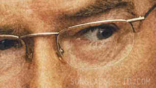 Close-up of the eyeglasses worn by Pierce Brosnan in Black Bag.