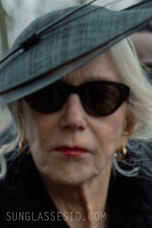 Helen Mirren wears black sunglasses in the series MobLand.