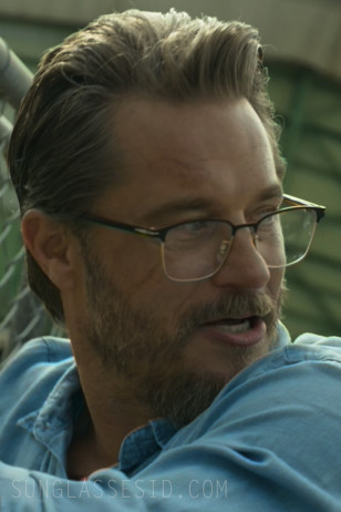 Travis Fimmel wears David Beckham DB 1059/F eyeglasses in Black Snow.
