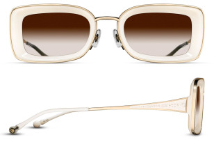 Beautiful details of the Matsuda M3124 Brushed Gold, Milk White, Brown Gradient lens