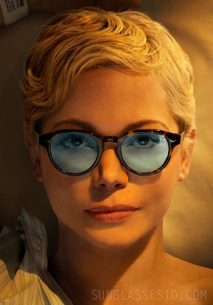 Michelle Williams wears Moscot Maydela sunglasses on the promotional poster for Dying for Sex.