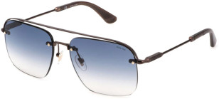 Police SPLF72 0K01, brown frame, blue gradient lens