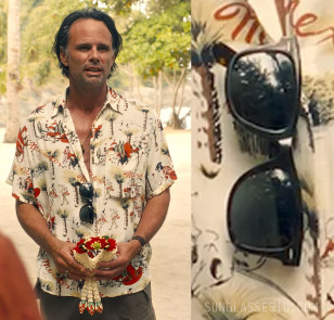 Walton Goggins and his Ray-Ban RB2140 Original Wayfarer sunglasses in The White Lotus Season 3.