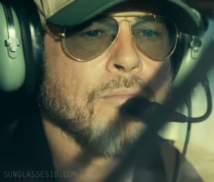 Brad Pitt wears Ray-Ban Outdoorsman sunglasses in the 2026 movie Heart of the Beast.