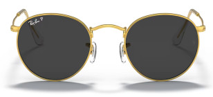 Ray-Ban RB3447 Round Metal Polished Gold / Black Polarized