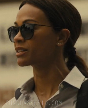 Zoe Saldaña wears black Ray-Ban RB4171 Erika sunglasses in Lioness.