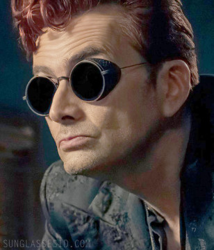 David Tennant as Crowley wears Rigards x Uma Wang The Stone Eclipse sunglasses in Season 3 of Good Omens.