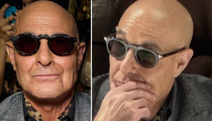 Stanley Tucci wears Tom Ford Private Collection FT1129-P sunglasses in the movie The Devil Wears Prada 2.