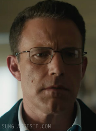 Ben Affleck wears black rectangular Elliott Ives Clem eyeglasses in The Accountant 2 (2025).