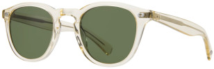Garrett Leight Hampton Sun X, Pura Transparent Frame, Green Lens