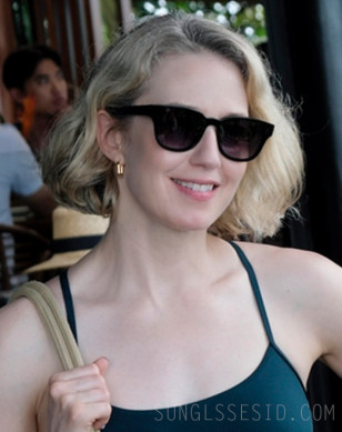 It looks like Carrie Coon wears Krewe Webster Nylon sunglasses in The White Lotus Season 3.