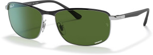 Ray-Ban RB3671 Chromance, Polished Black On Silver