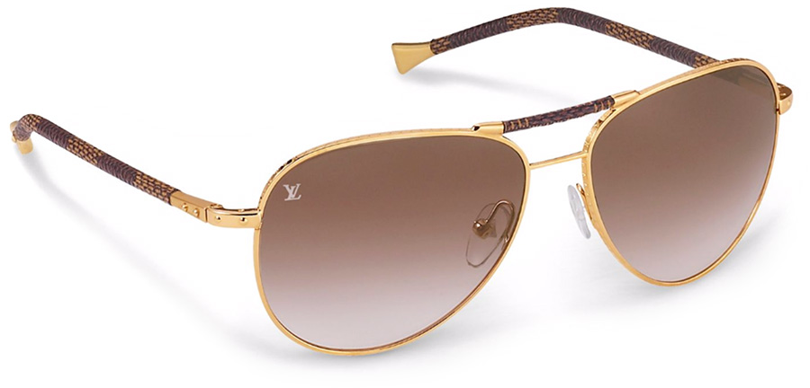 Louis Vuitton Gold/Brown Gradient Z0202U Damier Ebene Conspiration Pilote  Aviator Sunglasses Louis Vuitton | The Luxury Closet