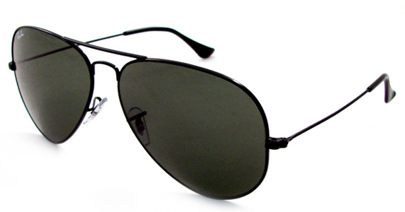 ray ban aviator sunglasses black frame black lens